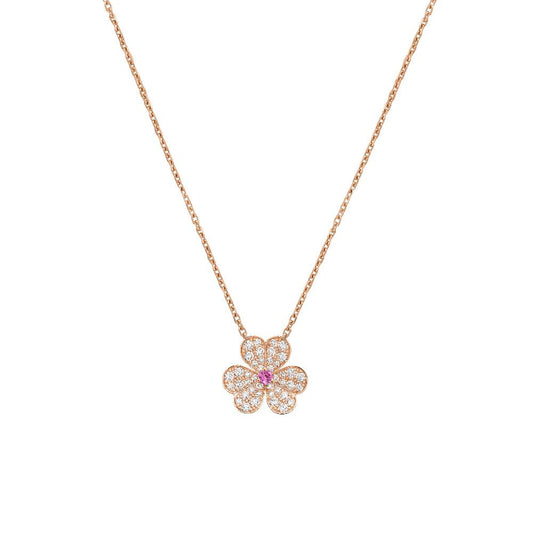 [Royal&Vicky]FRIVOLE ROSE GOLD FLOWER DIAMOND NECKLACE