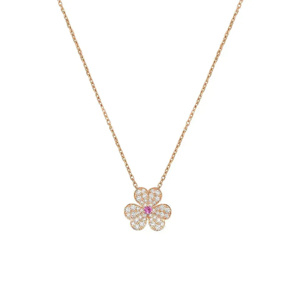 [Royal&Vicky]FRIVOLE ROSE GOLD FLOWER DIAMOND NECKLACE