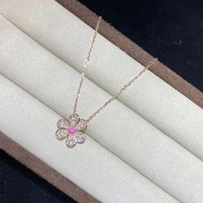 [Royal&Vicky]FRIVOLE ROSE GOLD FLOWER DIAMOND NECKLACE