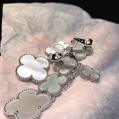 [Royal&Vicky]CLOVER EARRINGS WHITE MOP 4 MOTIFS SILVER