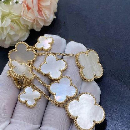 [Royal&Vicky]CLOVER EARRINGS WHITE MOP 4 MOTIFS GOLD
