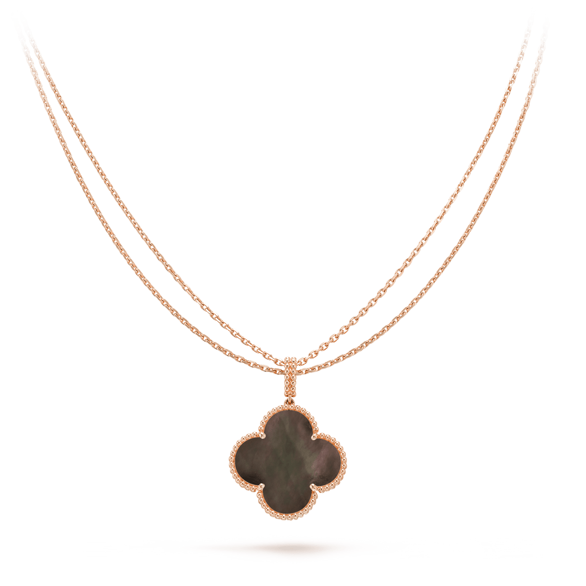 [Royal&Vicky]CLOVER 25MM GOLD DARK MOP BIG CLOVER NECKLACE