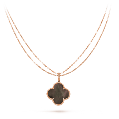 [Royal&Vicky]CLOVER 25MM GOLD DARK MOP BIG CLOVER NECKLACE