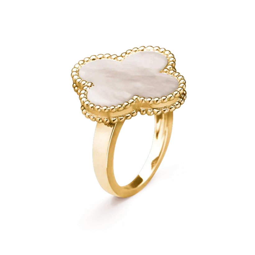 [Royal&Vicky]CLOVER WHITE MOP RING