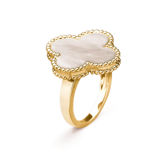 [Royal&Vicky]CLOVER WHITE MOP RING