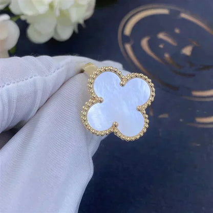 [Royal&Vicky]CLOVER WHITE MOP RING
