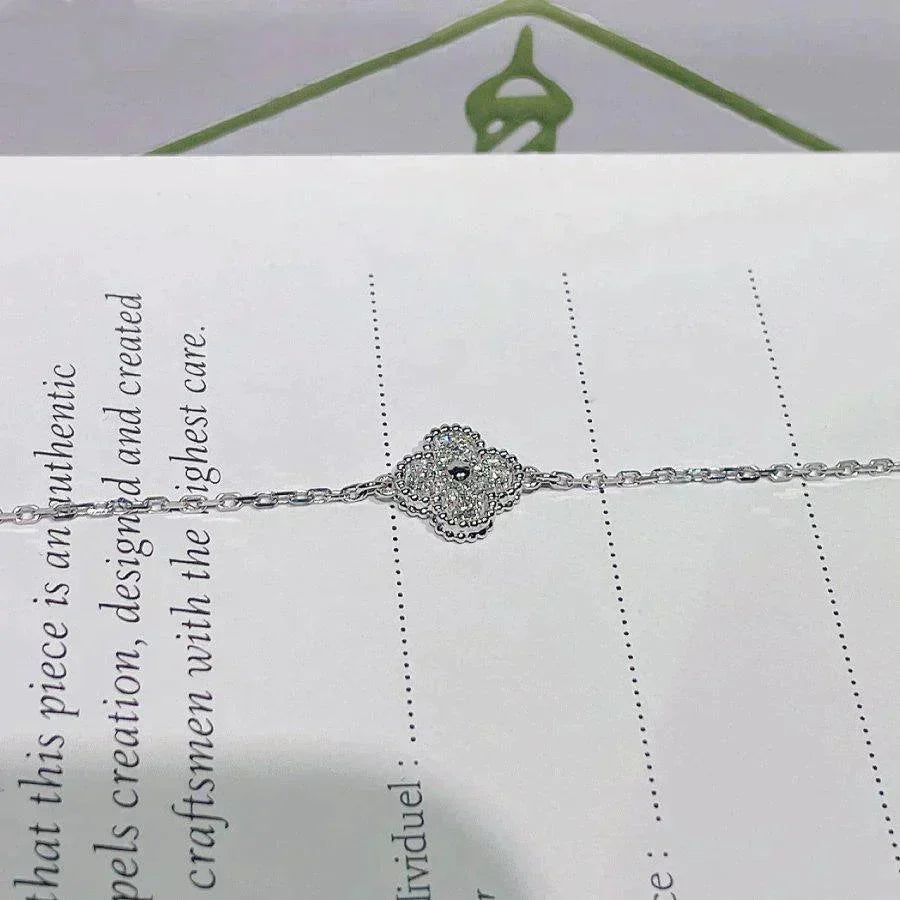 [Royal&Vicky]CLOVER  SINGLE FLOWER BRACELET SILVER