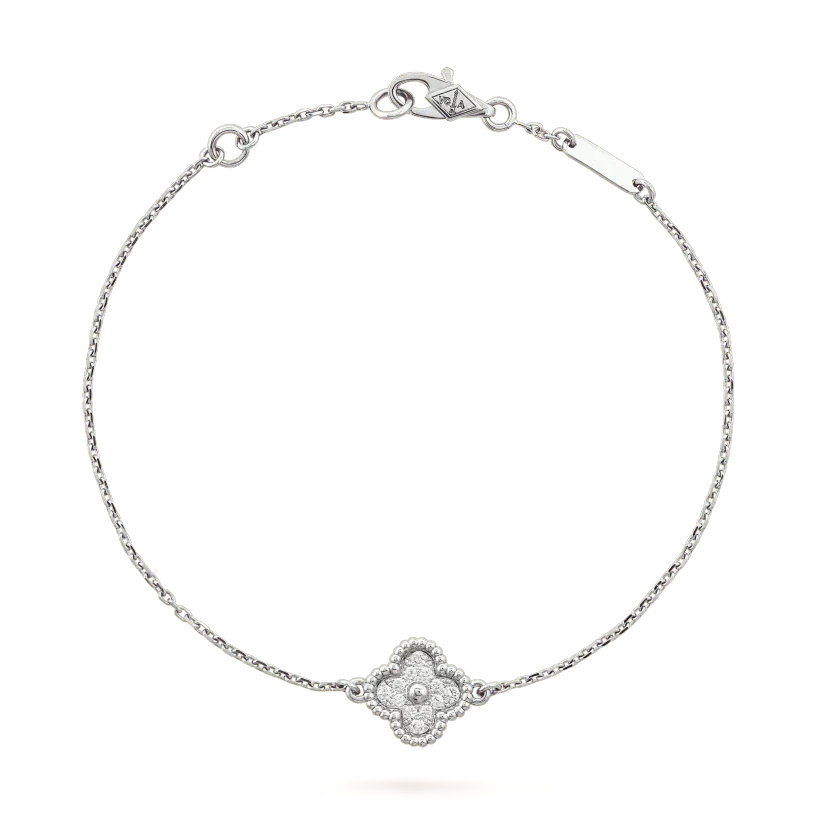 [Royal&Vicky]CLOVER  SINGLE FLOWER BRACELET SILVER