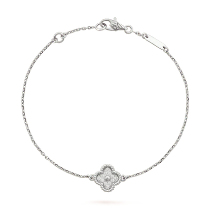 [Royal&Vicky]CLOVER  SINGLE FLOWER BRACELET SILVER