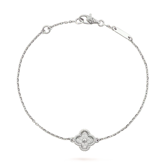 [Royal&Vicky]CLOVER  SINGLE FLOWER BRACELET SILVER