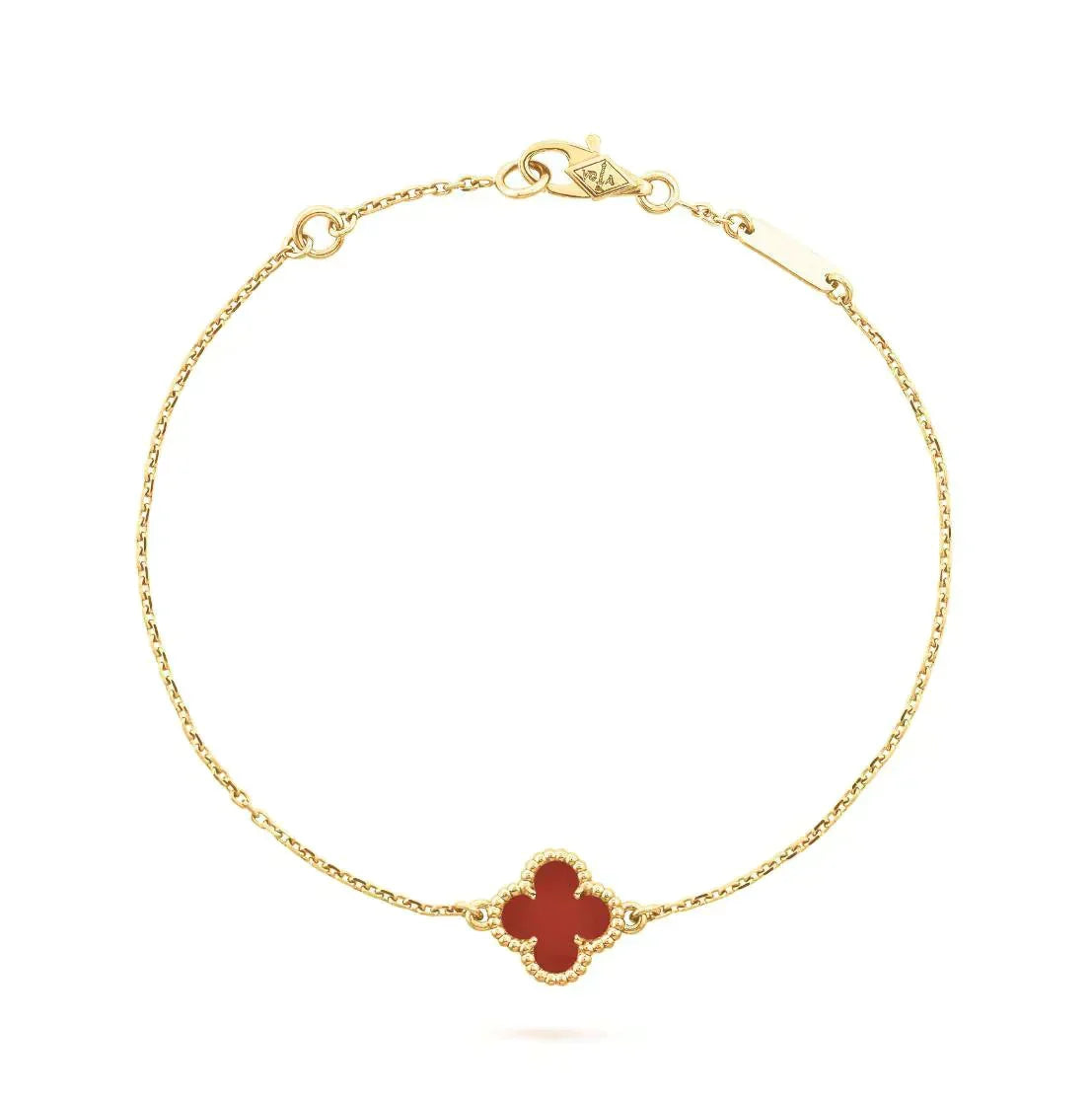 [Royal&Vicky]CLOVER  CARNELIAN SINGLE FLOWER BRACELET