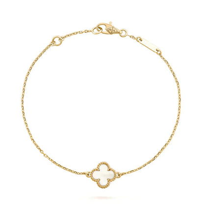 [Royal&Vicky]CLOVER WHITE MOP SINGLE FLOWER BRACELET