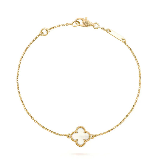 [Royal&Vicky]CLOVER WHITE MOP SINGLE FLOWER BRACELET