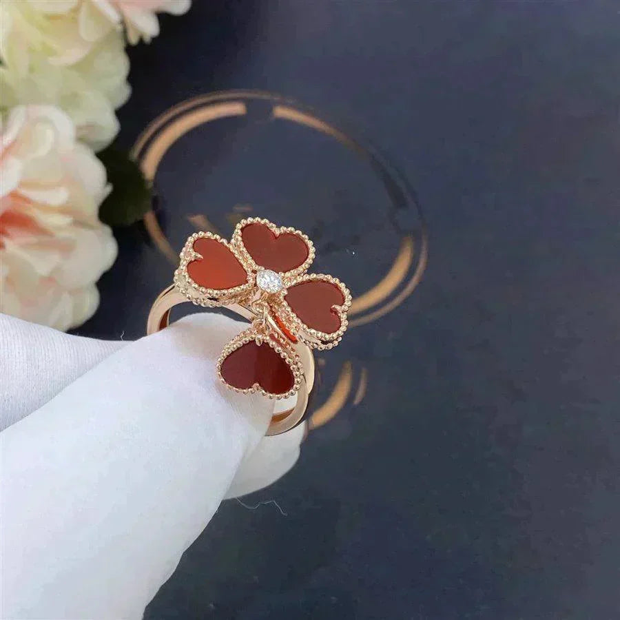 [Royal&Vicky]SWEET CLOVER CARNELIAN RING