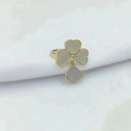 [Royal&Vicky]SWEET CLOVER WHITE MOP RING
