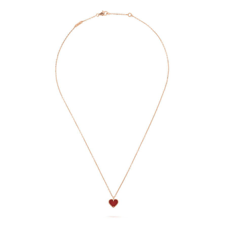 [Royal&Vicky]SWEET CLOVER CARNELIAN HEART NECKLACE