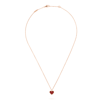 [Royal&Vicky]SWEET CLOVER CARNELIAN HEART NECKLACE
