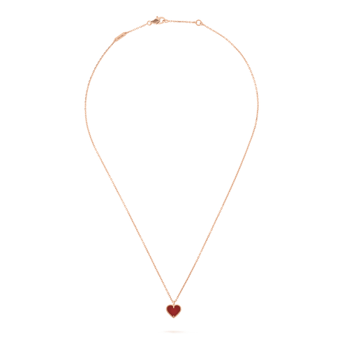 [Royal&Vicky]SWEET CLOVER CARNELIAN HEART NECKLACE