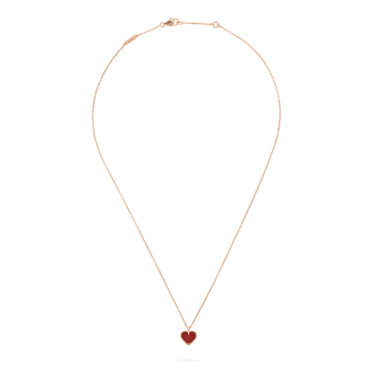 [Royal&Vicky]SWEET CLOVER CARNELIAN HEART NECKLACE