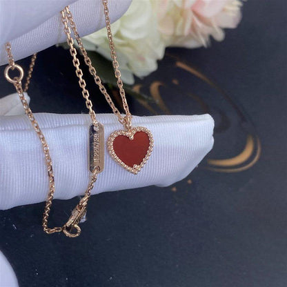 [Royal&Vicky]SWEET CLOVER CARNELIAN HEART NECKLACE