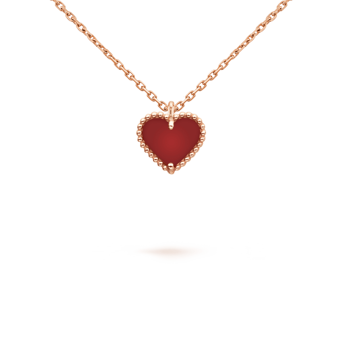 [Royal&Vicky]SWEET CLOVER CARNELIAN HEART NECKLACE