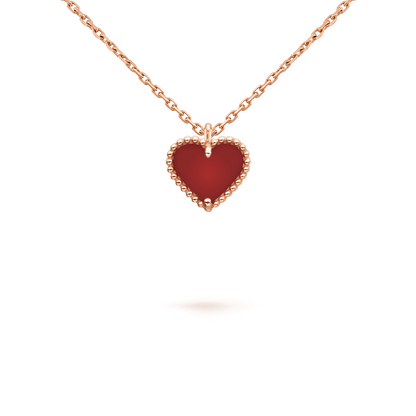 [Royal&Vicky]SWEET CLOVER CARNELIAN HEART NECKLACE