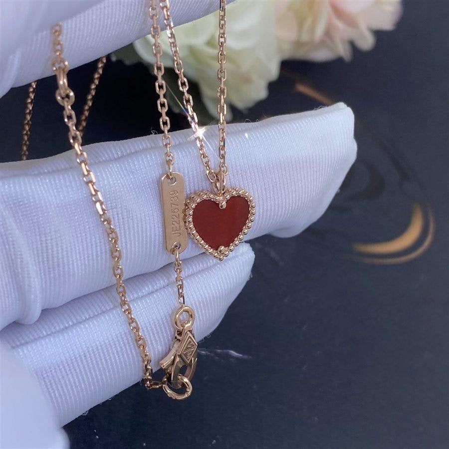 [Royal&Vicky]SWEET CLOVER CARNELIAN HEART NECKLACE