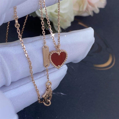 [Royal&Vicky]SWEET CLOVER CARNELIAN HEART NECKLACE