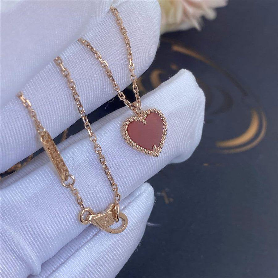 [Royal&Vicky]SWEET CLOVER CARNELIAN HEART NECKLACE