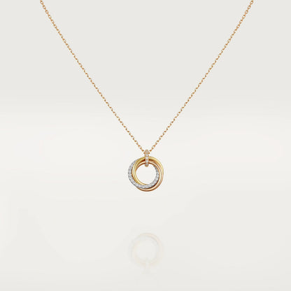 [Royal&Vicky]TRINITY NECKLACE SILVER GOLD PINK GOLD DIAMONDS