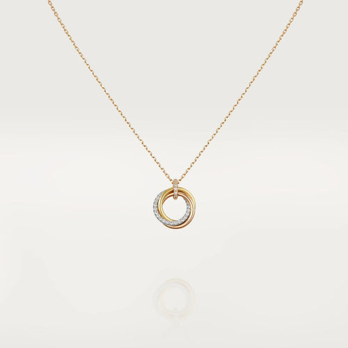 [Royal&Vicky]TRINITY NECKLACE SILVER GOLD PINK GOLD DIAMONDS