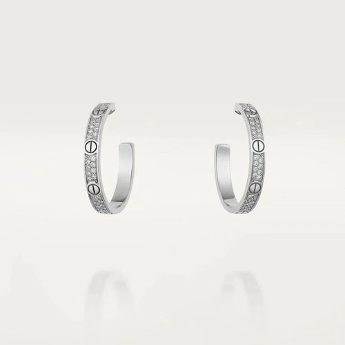 [Royal&Vicky]LOVE DIAMOND SILVER HOOP EARRINGS