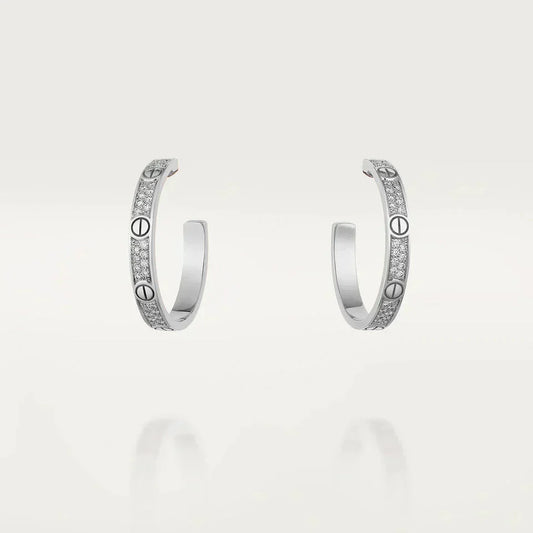 [Royal&Vicky]LOVE DIAMOND SILVER HOOP EARRINGS