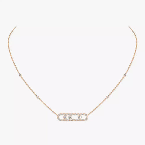 [Royal&Vicky] Move Pave_ Rose Gold Diamond Necklace