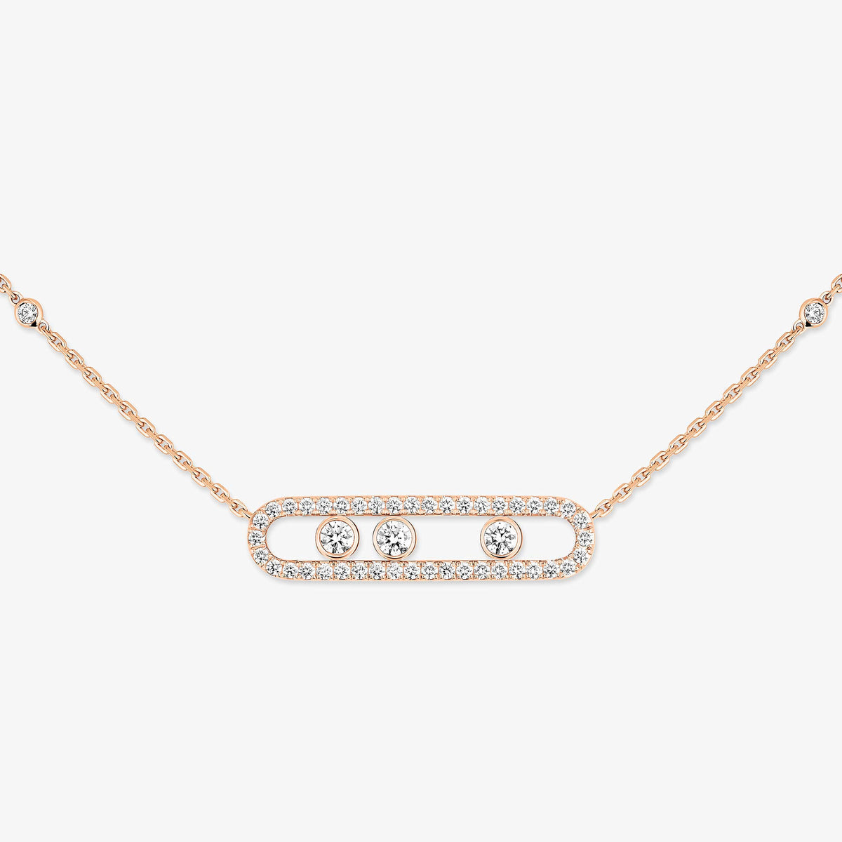 [Royal&Vicky] Move Pave_ Rose Gold Diamond Necklace