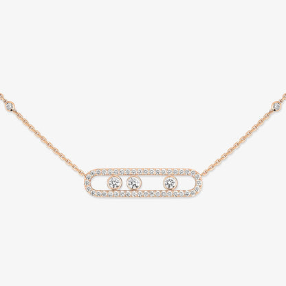 [Royal&Vicky] Move Pave_ Rose Gold Diamond Necklace