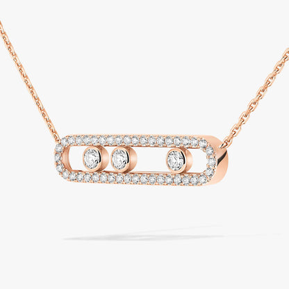 [Royal&Vicky] Move Pave_ Rose Gold Diamond Necklace