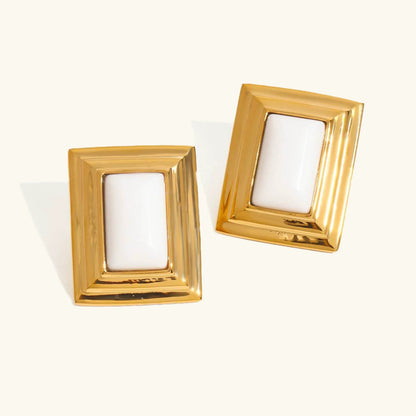 [Royal&Vicky]Sybil Gold Enamel Earrings