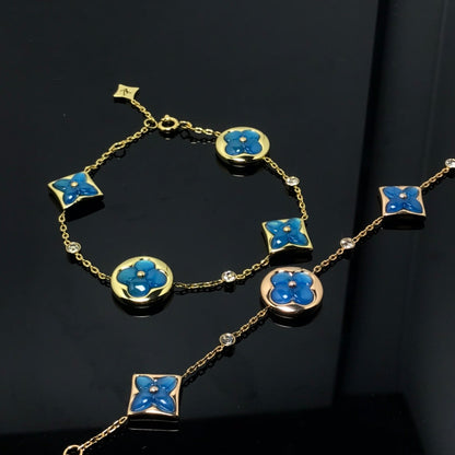 [Royal&Vicky]STAR AND SUN 4 MOTIF BLUE BRACELET