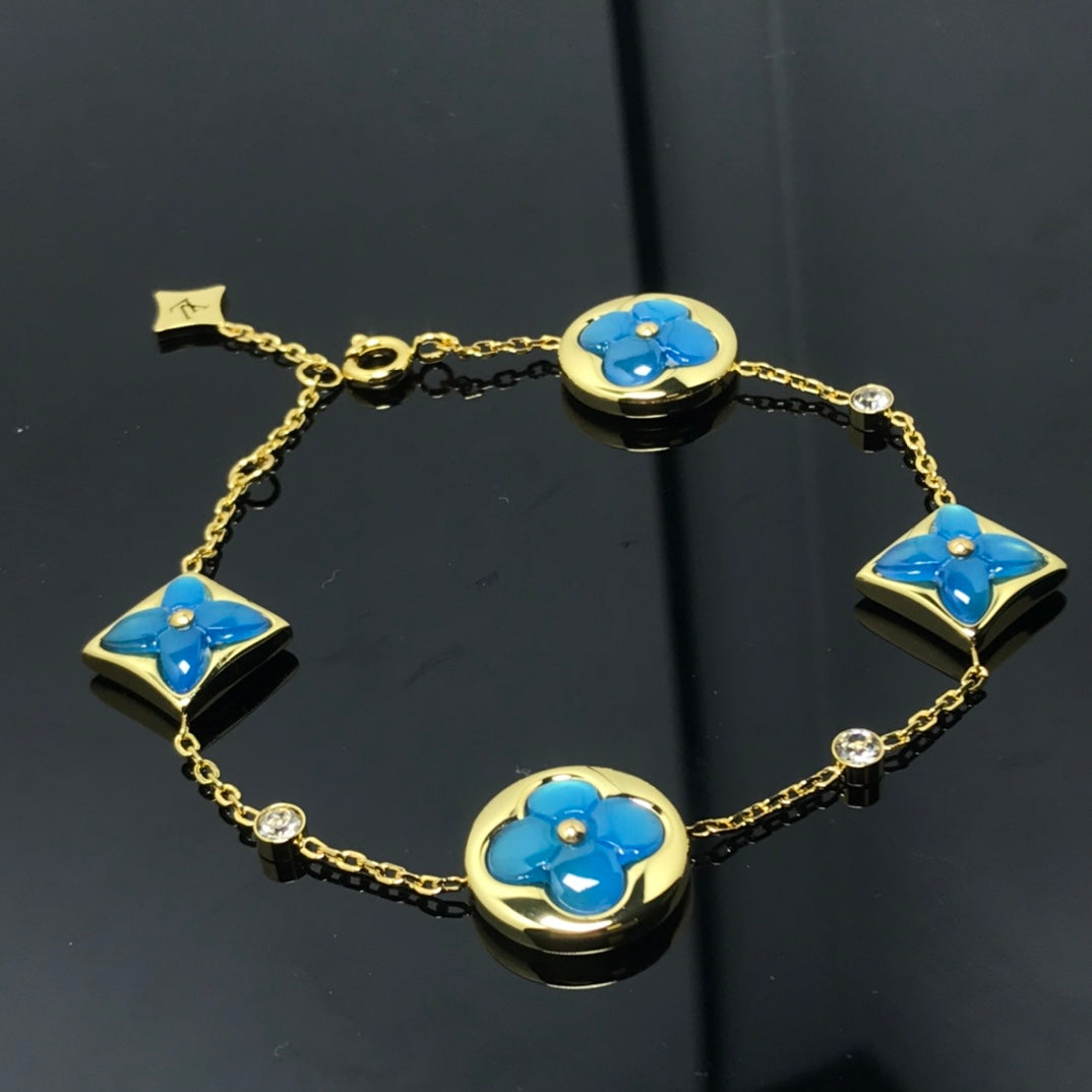 [Royal&Vicky]STAR AND SUN 4 MOTIF BLUE BRACELET