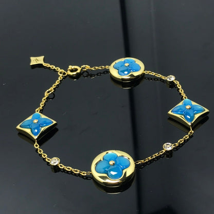 [Royal&Vicky]STAR AND SUN 4 MOTIF BLUE BRACELET