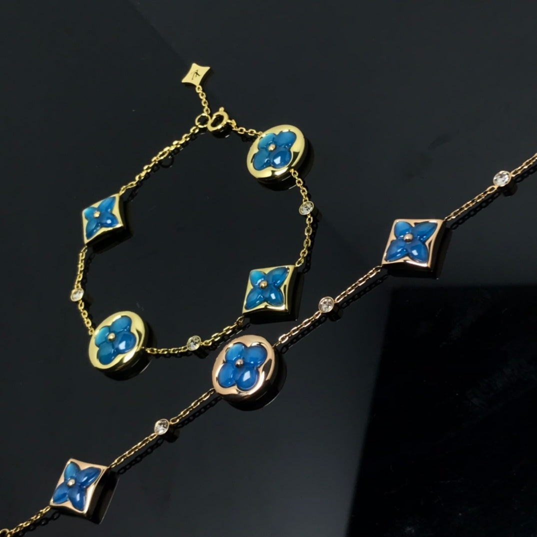[Royal&Vicky]STAR AND SUN 4 MOTIF BLUE BRACELET