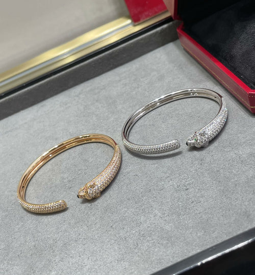 [Royal&Vicky]PANTHERE FULL DIAMOND OPEN BRACELET