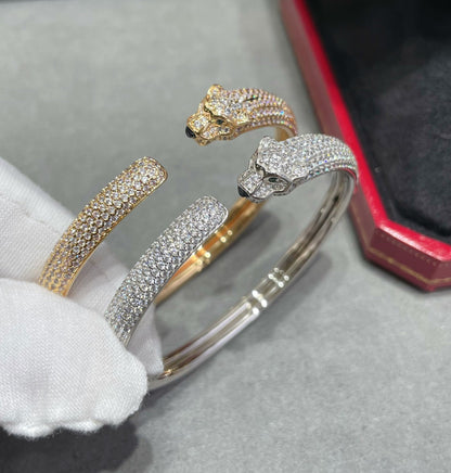 [Royal&Vicky]PANTHERE FULL DIAMOND OPEN BRACELET