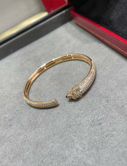 [Royal&Vicky]PANTHERE FULL DIAMOND OPEN BRACELET