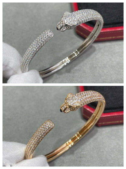 [Royal&Vicky]PANTHERE FULL DIAMOND OPEN BRACELET