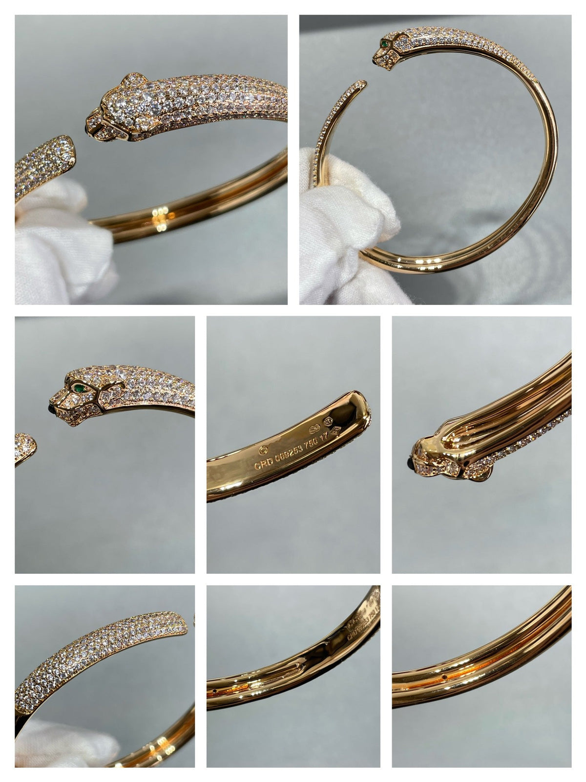 [Royal&Vicky]PANTHERE FULL DIAMOND OPEN BRACELET