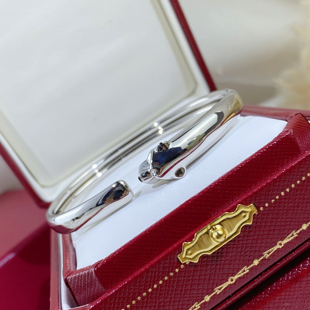 [Royal&Vicky]PANTHERE SILVER OPEN BRACELET