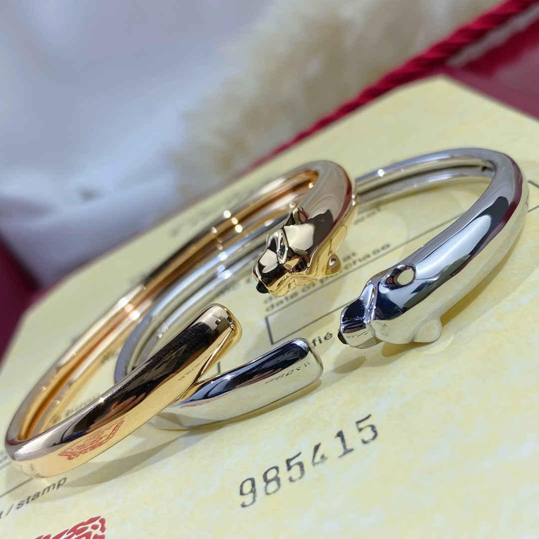 [Royal&Vicky]PANTHERE SILVER OPEN BRACELET