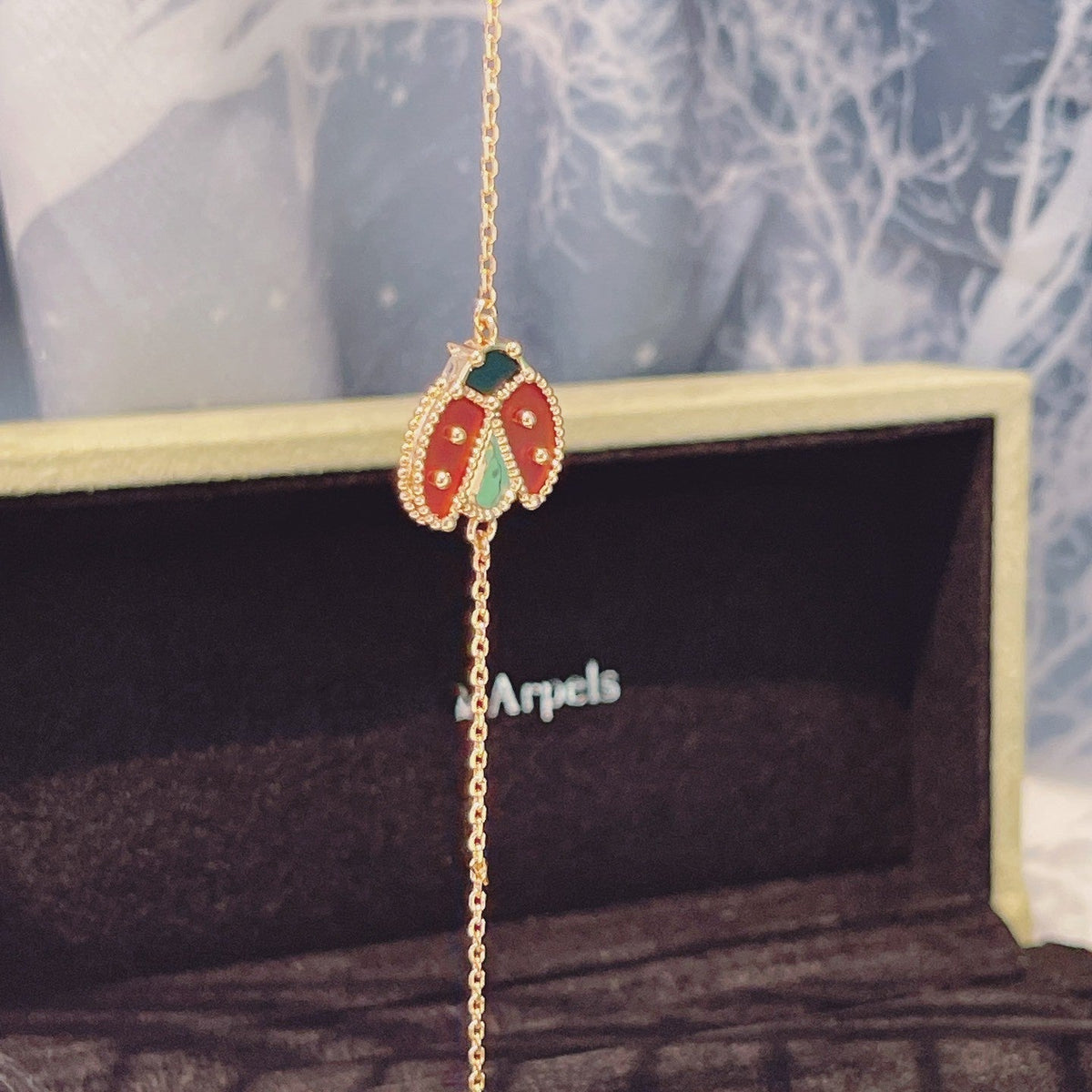 [Royal&Vicky]LUCKY SPRING 1 MOTIF PINK GOLD BRACELET